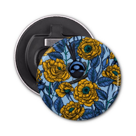 Ren in de rozen button flesopener (Voorkant)