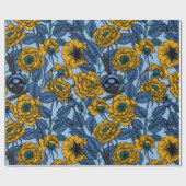 Ren in de rozen cadeaupapier (Vlak)