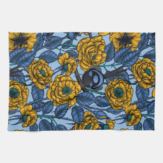 Ren in de rozen theedoek (Horizontaal)