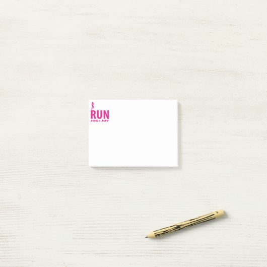 Ren, jog en vreugde post-it® notes (Op bureau)