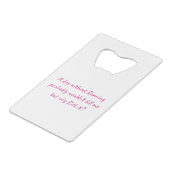 Ren met een gevoel van humor creditkaart flessenopener (Achterkant Gekanteld)