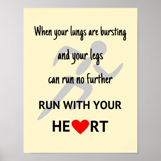 Ren met je hart inspirerend poster (Voorkant)