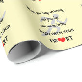 Ren met je hart inspirerend sport cadeaupapier (Rol Hoek)