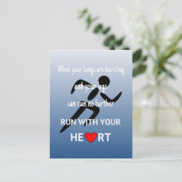 Ren met je hart motivatie sporten briefkaart