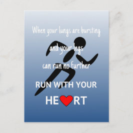 Ren met je hart motivatie sporten briefkaart