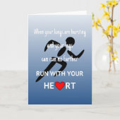 Ren met je hartmotivatie kaart (Gele Bloem)