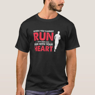Ren met uw hartkool Motivatie draaiende schijven T-shirt