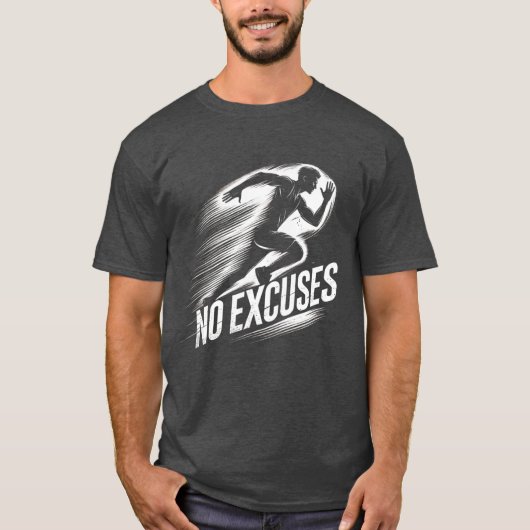 Ren met vastberadenheid - Geen excuses T-shirt (Voorkant)