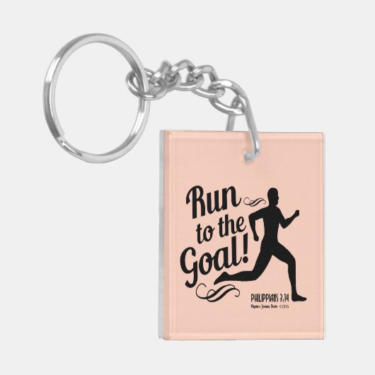 Ren naar het doel! sleutelhanger (Voorkant Links)