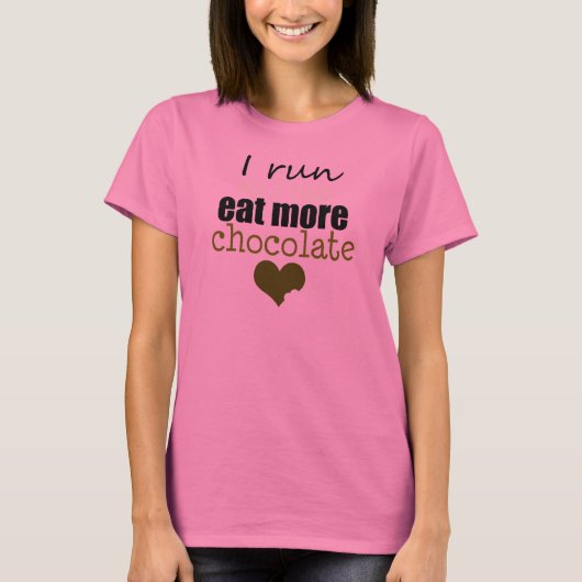 Ren om meer chocolade te eten t-shirt (Voorkant)