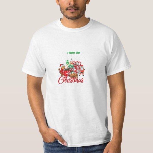 Ren op koffie en Kerstmis T-shirt (Voorkant)