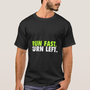 Ren snel naar links draaien baanatleet motivatief t-shirt