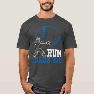 Ren Steal Ik Daag Je Uit Humor Honkbal Catcher Vin T-shirt