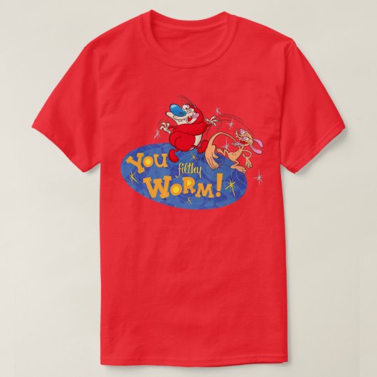 Ren Stimpy You Filthy Worm T-shirt (Design voorkant)