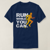 Ren terwijl ik een jogging marathon kan runnen t-shirt (Design voorkant)