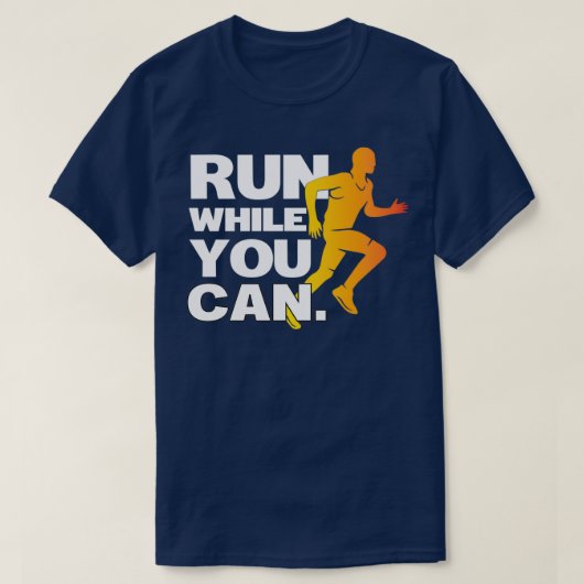 Ren terwijl ik een jogging marathon kan runnen t-shirt (Design voorkant)