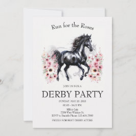 Ren voor de Rozen Derby Feest Uitnodiging Elegant 