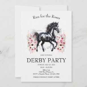 Ren voor de Rozen Derby Feest Uitnodiging Elegant
