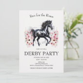 Ren voor de Rozen Derby Feest Uitnodiging Elegant (Staand voorkant)