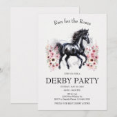 Ren voor de Rozen Derby Feest Uitnodiging Elegant (Voorkant / Achterkant)