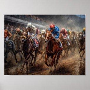 Ren voor de Rozen, paardenracing Poster