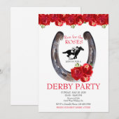 Ren voor de Rozen Race Horse Derby Party Kaart (Voorkant / Achterkant)
