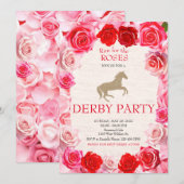 Ren voor de Rozen Race Horse Derby Party Kaart (Voorkant / Achterkant)