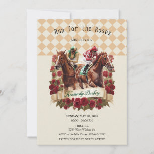 Ren voor de Rozen Realistisch Paard Kentucky Derby Kaart