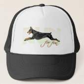 Ren voor een vlinder, zwarte Doberman Trucker Pet (Voorkant)