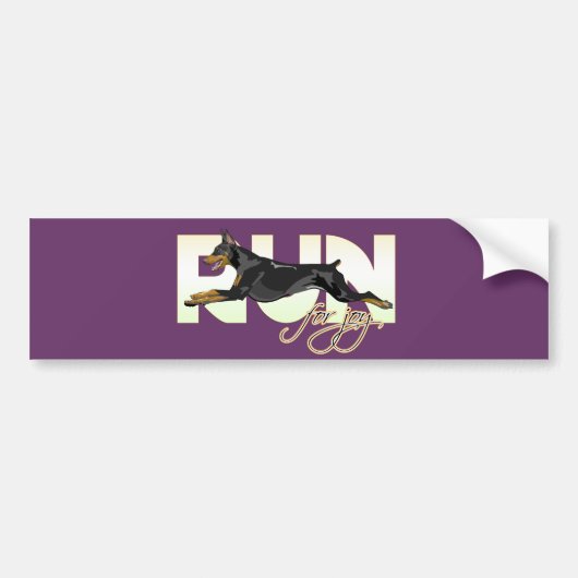 Ren voor Joy, Black Doberman Bumpersticker (Voorkant)