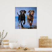 "Ren vrij, ren samen" Strand Best Buddies    Poster (Keuken)