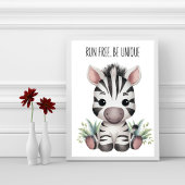 Ren Vrij, Wees Uniek - Baby Zebra Muurdecoratie Sl Poster