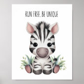 Ren Vrij, Wees Uniek - Baby Zebra Muurdecoratie Sl Poster (Voorkant)