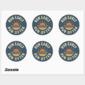 Ren vroeg. Ren vaak. – Vintage hardloopsticker Ronde Sticker (Vel)
