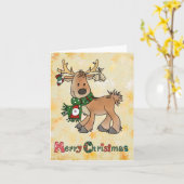 Ren zu Weihnachten Kaart (Gele Bloem)