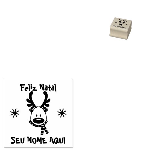 Rena de Natal Rubberstempel (Gestempeld)