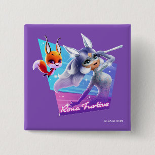 Rena Furtive Graphic Vierkante Button 5,1 Cm