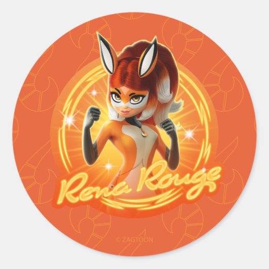 Rena Rouge Circle Badge Ronde Sticker (Voorkant)