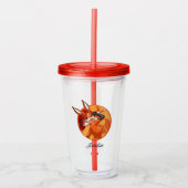 Rena Rouge Oranje badge Acryl Drinkbeker (Voorkant)