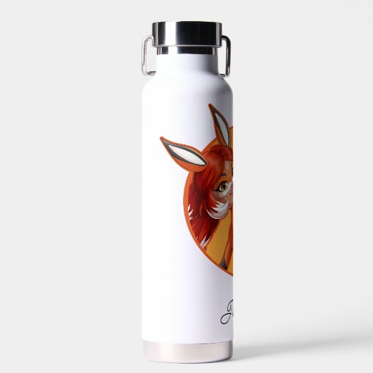 Rena Rouge Oranje badge Waterfles (Voorkant)