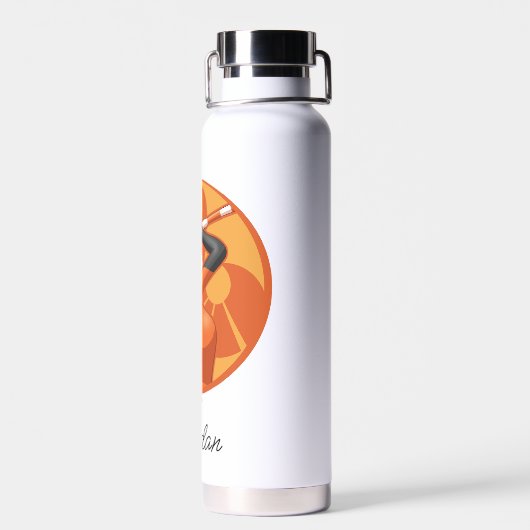 Rena Rouge Oranje badge Waterfles (Achterkant)