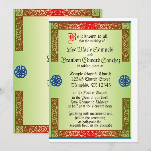 Renaisaince Medieval Wedding Kaart (Voorkant / Achterkant)