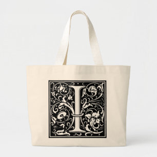Renaissance alfabet afdrukken letter I Totebag Grote Tote Bag