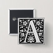Renaissance alfabet letter A - Pin Vierkante Button 5,1 Cm (Voorkant /achterkant)