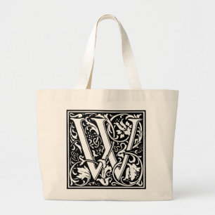 Renaissance alfabet letter W Totebag Grote Tote Bag