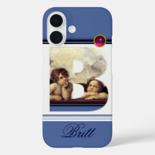 RENAISSANCE ANGEL B LETTER Winged Cherub Monogram iPhone 16 Hoesje
