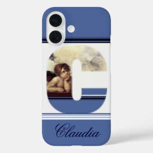 RENAISSANCE ANGEL C LETTER Winged Cherub Monogram iPhone 16 Hoesje