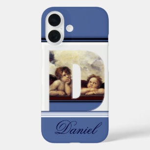 RENAISSANCE ANGEL D LETTER Winged Cherub Monogram iPhone 16 Hoesje