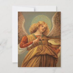 Renaissance Angel die Violin Melozzo da Forli spee Feestdagenkaart