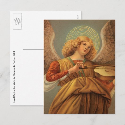 Renaissance Angel die Violin Melozzo da Forli spee Feestdagenkaart (Voorkant / Achterkant)